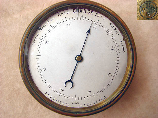 Late 19th century pocket holosteric barometer by PHNB